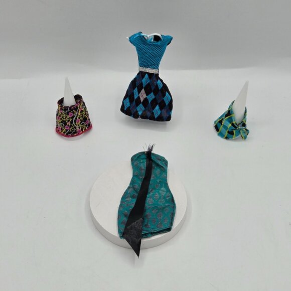 Monster High Doll Clothes Bundle: Frankie Stein Argyle Dress Nefera de Nile Boo - Picture 1 of 7